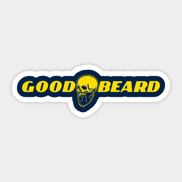 Good Beard Skull and Beard Sticker by Producer